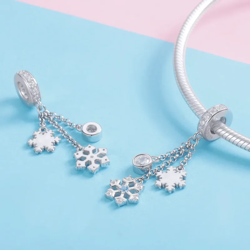 (bilde for) Pandora Style Silver Snowflake Dangle - SCC1020 - Vis 4
