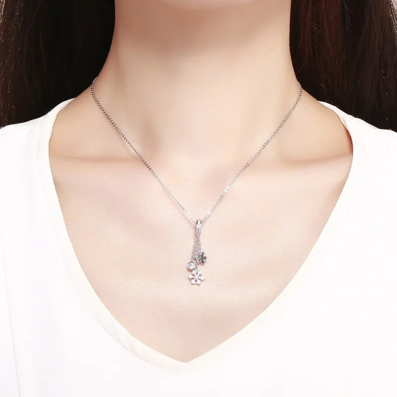 (bilde for) Pandora Style Silver Snowflake Dangle - SCC1020 - Vis 5