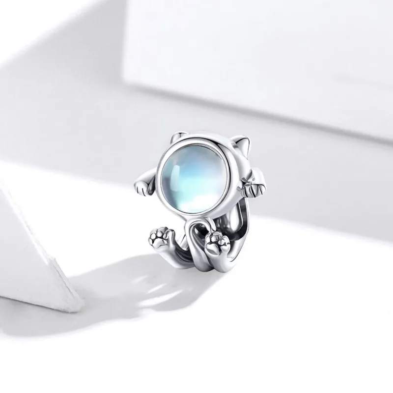 (bilde for) Pandora Style Silver Space Cat Charm - SCC1697 - Vis 2