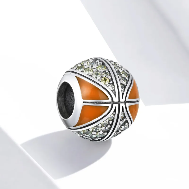 (bilde for) Pandora Style Silver Spirit of Basketball Charm - SCC1506 - Vis 2