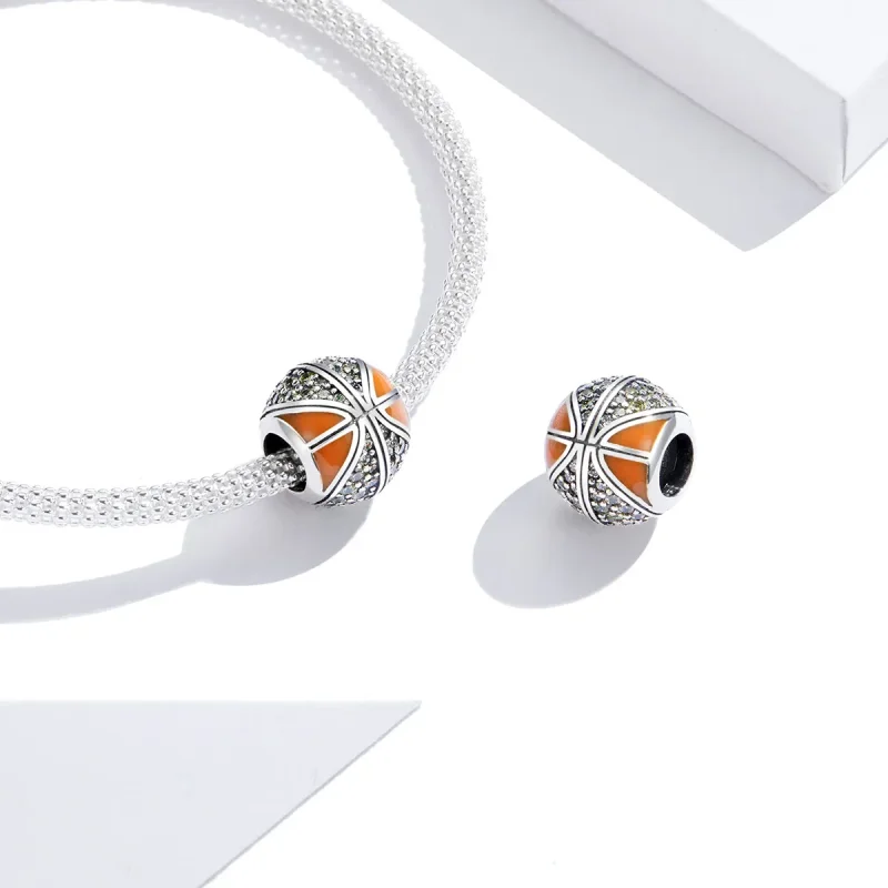 (bilde for) Pandora Style Silver Spirit of Basketball Charm - SCC1506 - Vis 3