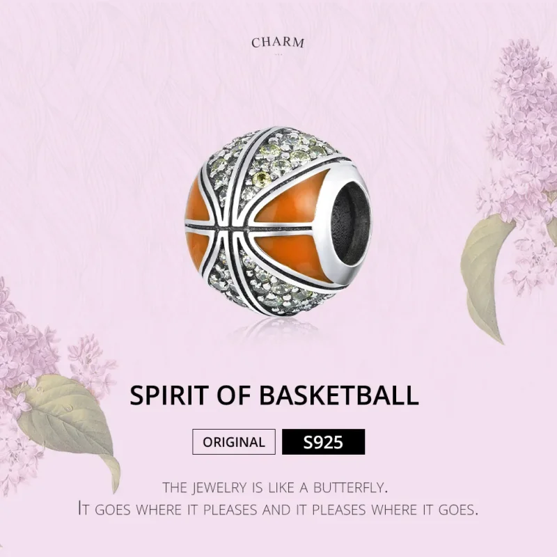 (bilde for) Pandora Style Silver Spirit of Basketball Charm - SCC1506 - Vis 6