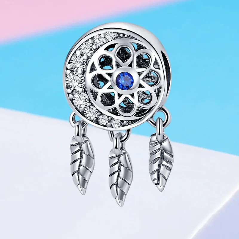 (bilde for) Pandora Style Silver Spiritual Dreamcatcher Charm - SCC718 - Vis 4