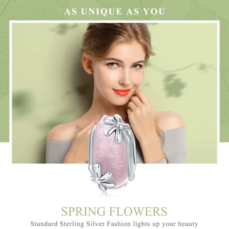 (bilde for) Pandora Style Silver Spring Flowers Charm - SCC860 - Vis 6