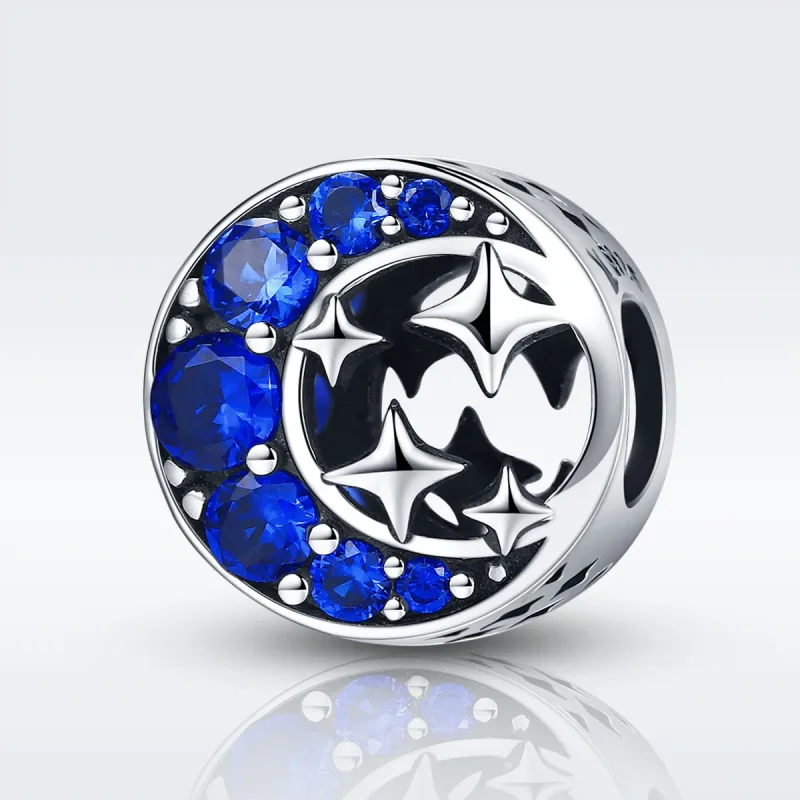 (bilde for) Pandora Style Silver Star Moon Myth Charm - SCC184 - Vis 2
