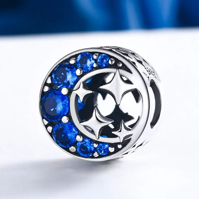 (bilde for) Pandora Style Silver Star Moon Myth Charm - SCC184 - Vis 3
