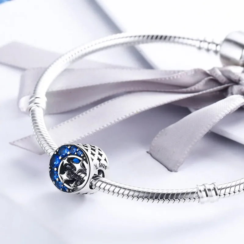 (bilde for) Pandora Style Silver Star Moon Myth Charm - SCC184 - Vis 4