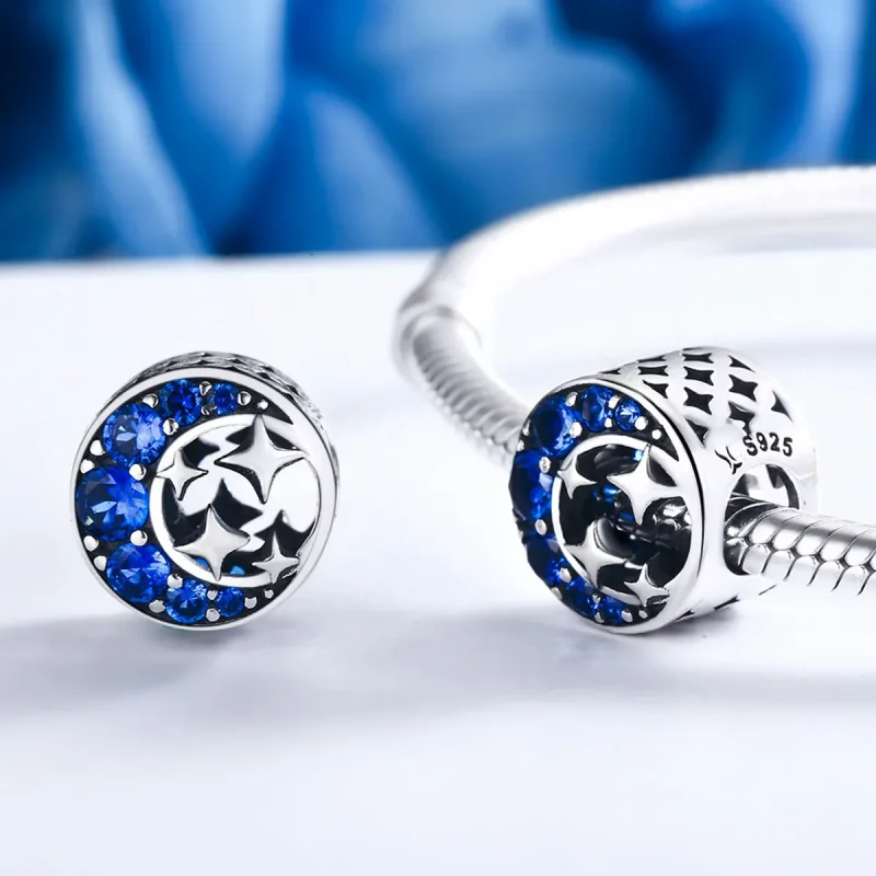 (bilde for) Pandora Style Silver Star Moon Myth Charm - SCC184 - Vis 5