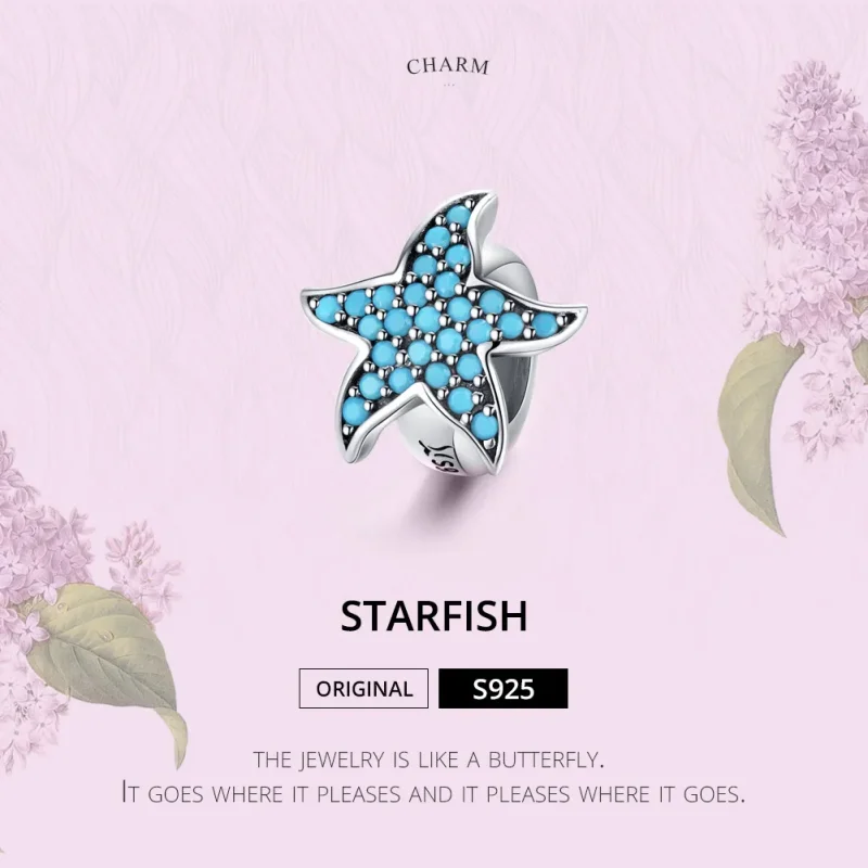 (bilde for) Pandora Style Silver Starfish Charm - SCC1313 - Vis 2