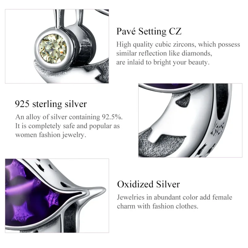 (bilde for) Pandora Style Silver Starry Charm - SCC1618 - Vis 7