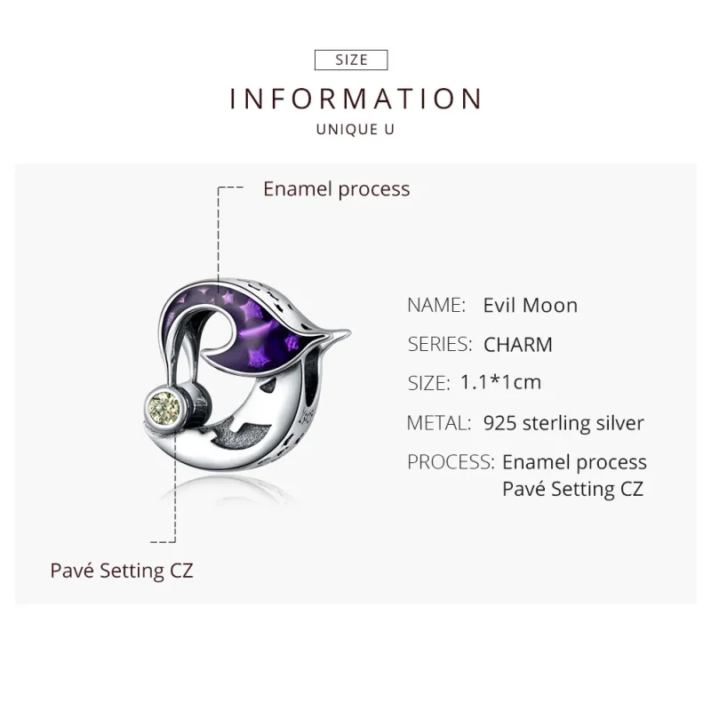 (bilde for) Pandora Style Silver Starry Charm - SCC1618 - Vis 8