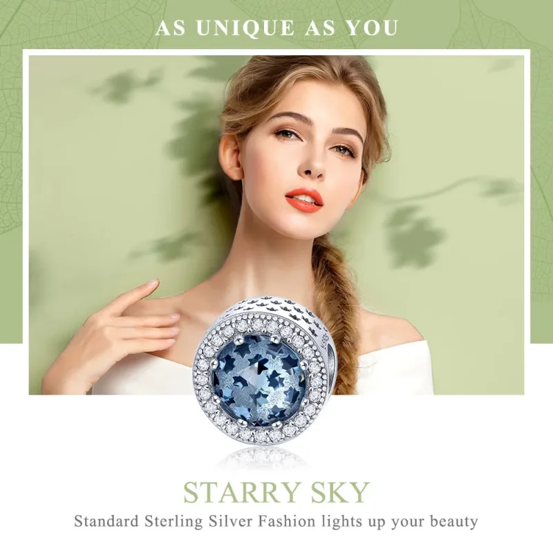 (bilde for) Pandora Style Silver Starry Sky Charm - SCC730 - Vis 6