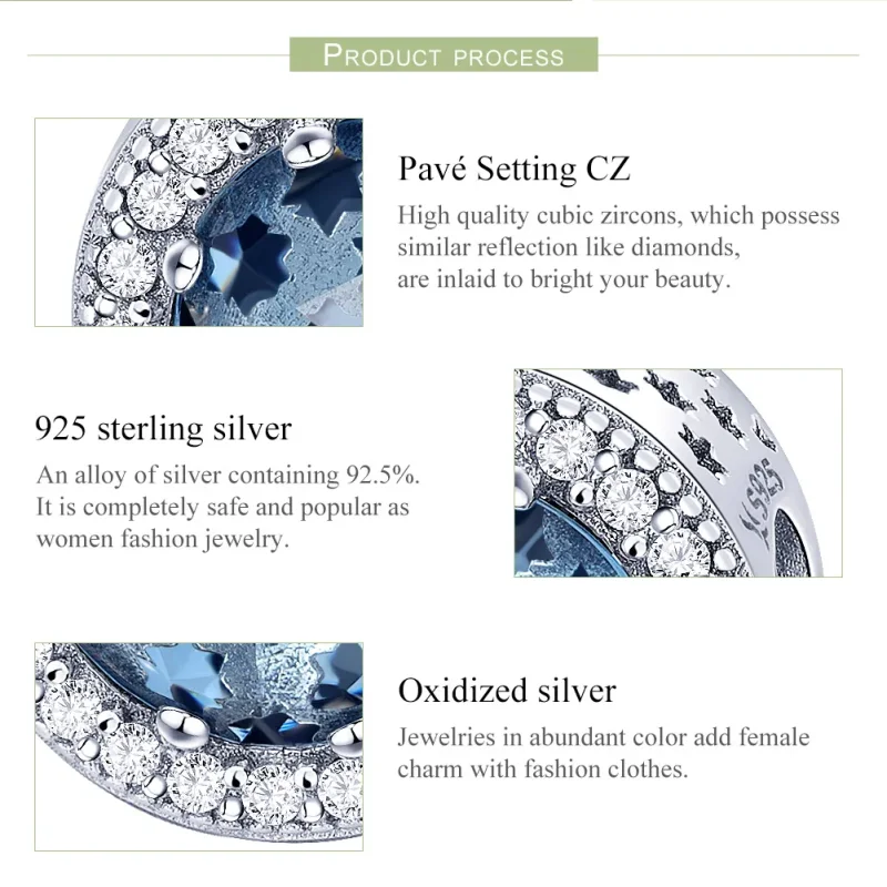 (bilde for) Pandora Style Silver Starry Sky Charm - SCC730 - Vis 7