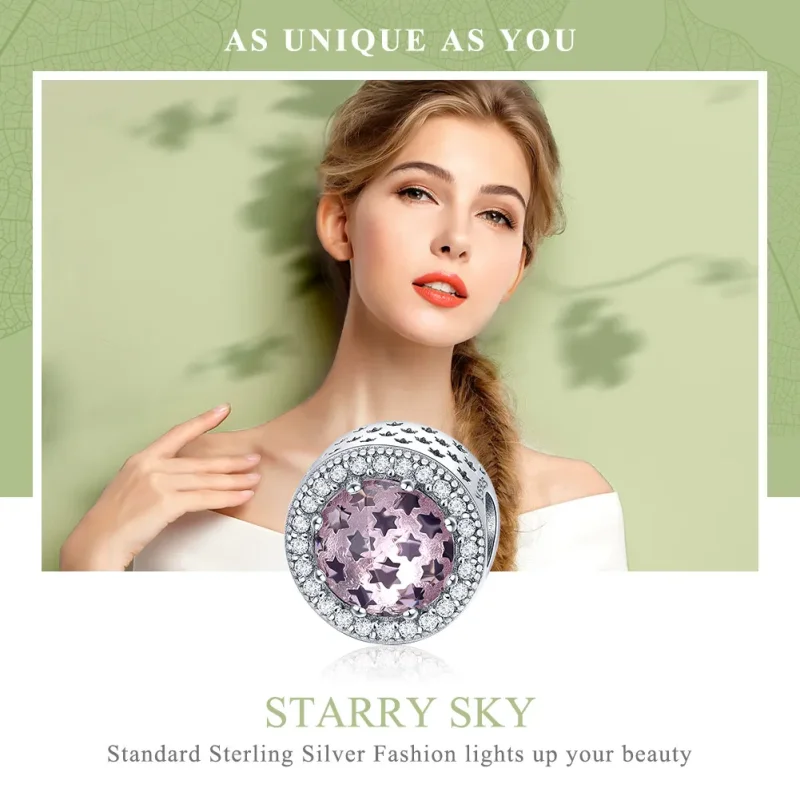 (bilde for) Pandora Style Silver Starry Sky Charm - SCC731 - Vis 6