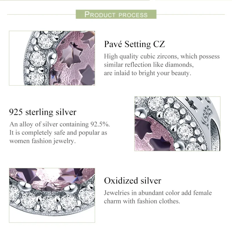 (bilde for) Pandora Style Silver Starry Sky Charm - SCC731 - Vis 7