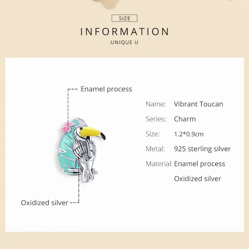 (bilde for) Pandora Style Silver Stork Charm - SCC1531 - Vis 6