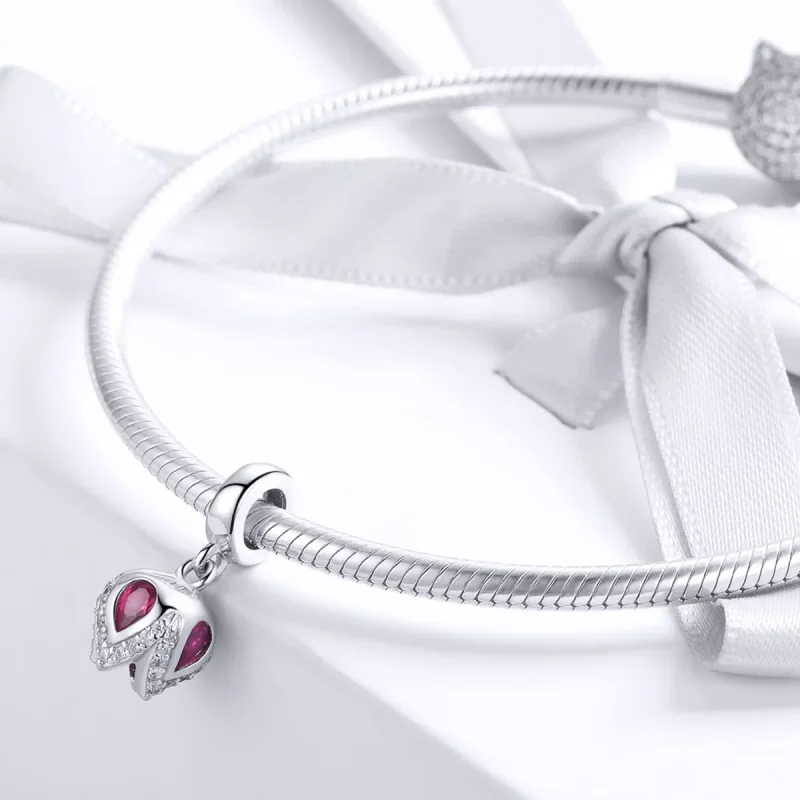 (bilde for) Pandora Style Silver Story of Tulip Dangle - SCC1027 - Vis 3