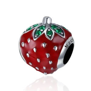 Pandora Style Silver Strawberry Charm - SCC369 (bilde for) Pandora Style Silver Strawberry Charm - SCC369