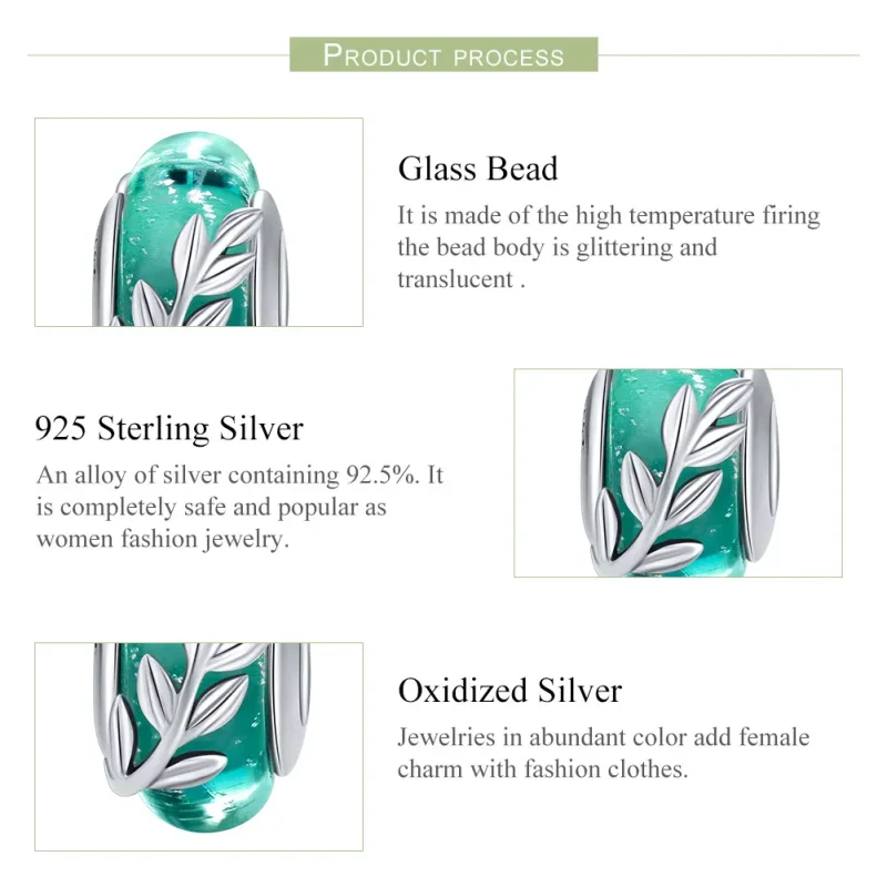 (bilde for) Pandora Style Silver Summer Branches Charm - SCC863 - Vis 7