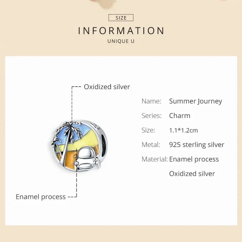 (bilde for) Pandora Style Silver Summer Journey Charm - SCC1530 - Vis 6