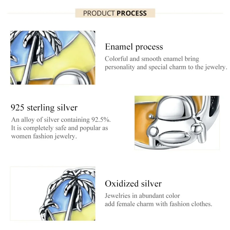 (bilde for) Pandora Style Silver Summer Journey Charm - SCC1530 - Vis 7