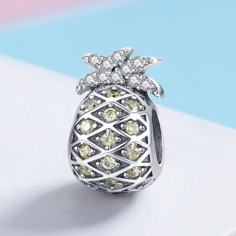 (bilde for) Pandora Style Silver Summer Pineapple Charm - SCC936 - Vis 2