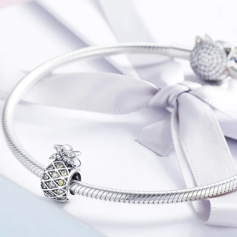 (bilde for) Pandora Style Silver Summer Pineapple Charm - SCC936 - Vis 3
