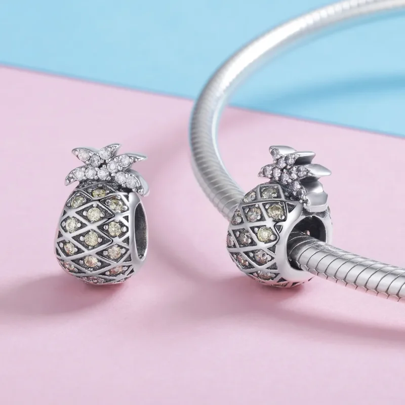 (bilde for) Pandora Style Silver Summer Pineapple Charm - SCC936 - Vis 4