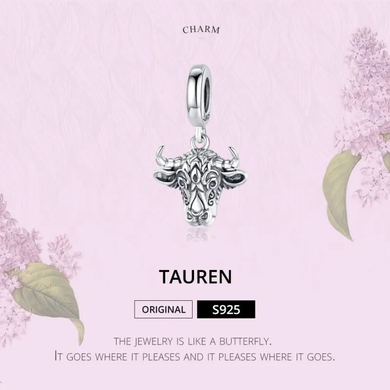 (bilde for) Pandora Style Silver Tauren Dangle Charm - SCC1316 - Vis 2