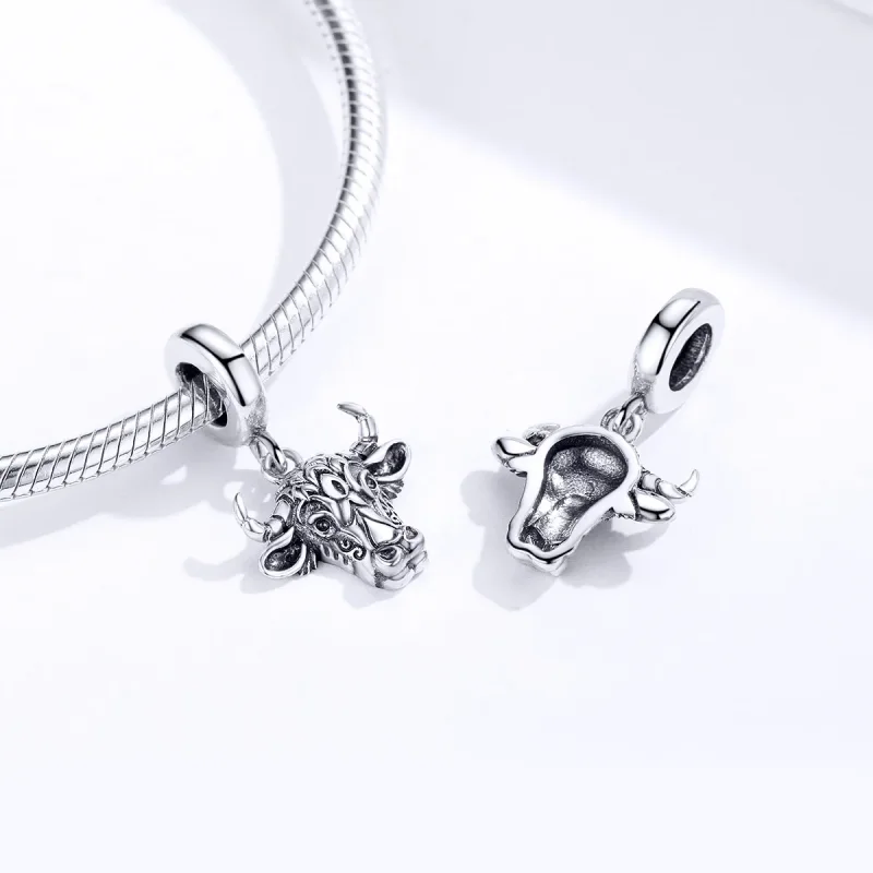 (bilde for) Pandora Style Silver Tauren Dangle Charm - SCC1316 - Vis 4