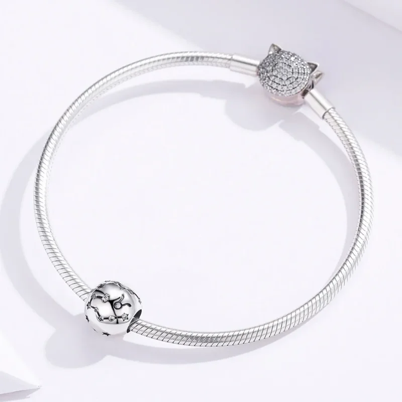 (bilde for) Pandora Style Silver Taurus Charm - SCC1218-2 - Vis 3