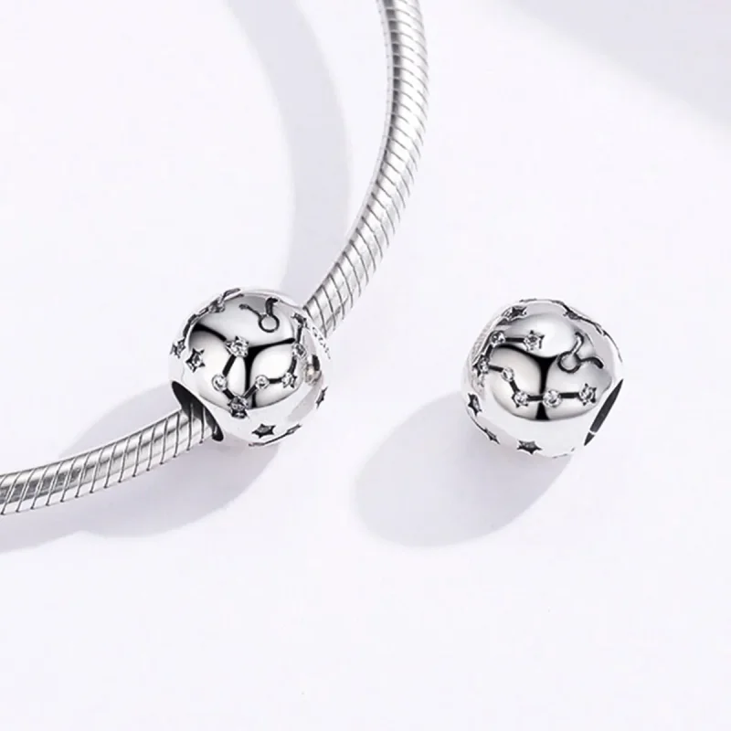 (bilde for) Pandora Style Silver Taurus Charm - SCC1218-2 - Vis 4