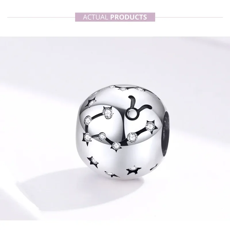 (bilde for) Pandora Style Silver Taurus Charm - SCC1218-2 - Vis 5