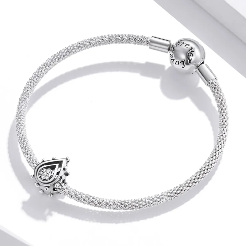(bilde for) Pandora Style Silver Teardrop Charm - SCC1723 - Vis 3