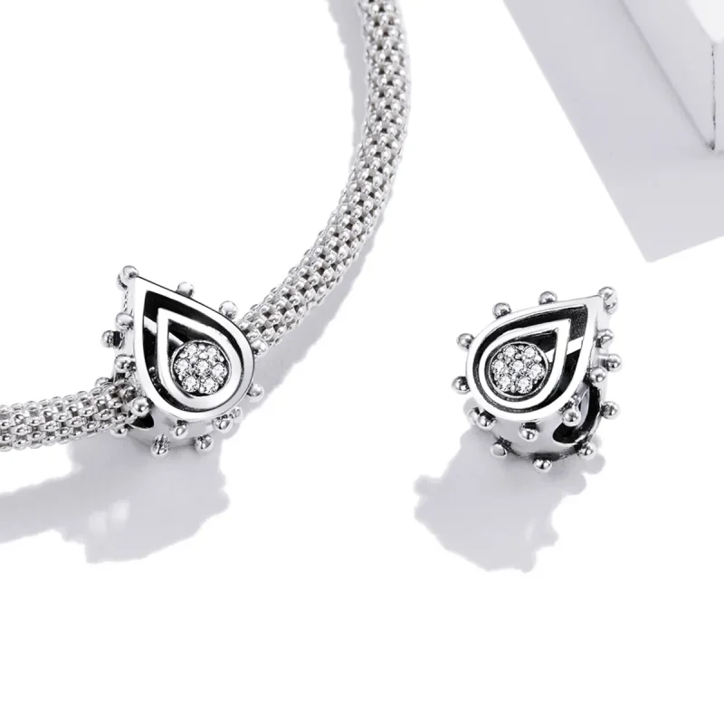 (bilde for) Pandora Style Silver Teardrop Charm - SCC1723 - Vis 4
