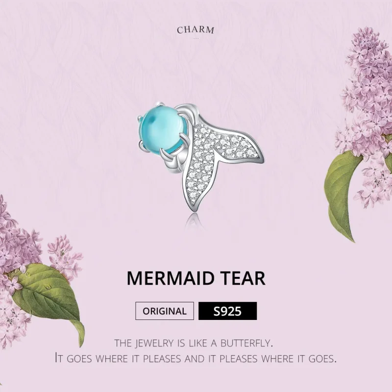 (bilde for) Pandora Style Silver Tears of Mermaid Charm - SCC1226 - Vis 2