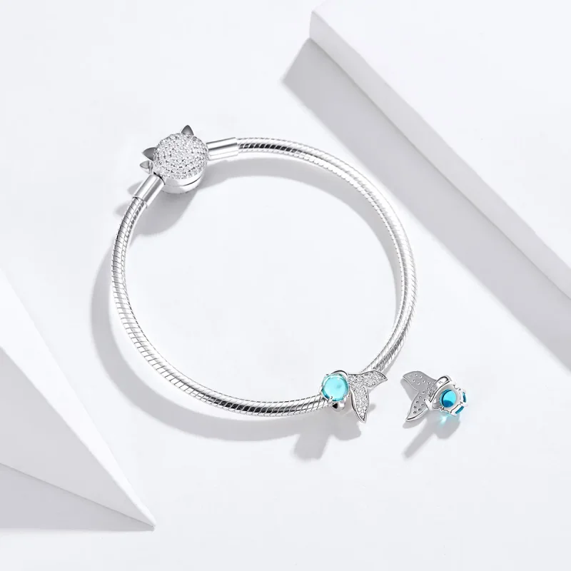 (bilde for) Pandora Style Silver Tears of Mermaid Charm - SCC1226 - Vis 3