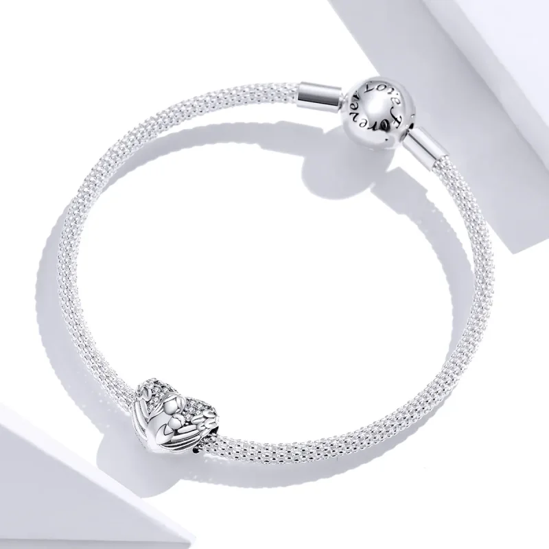(bilde for) Pandora Style Silver Thank you & Love you Charm - SCC1462 - Vis 2
