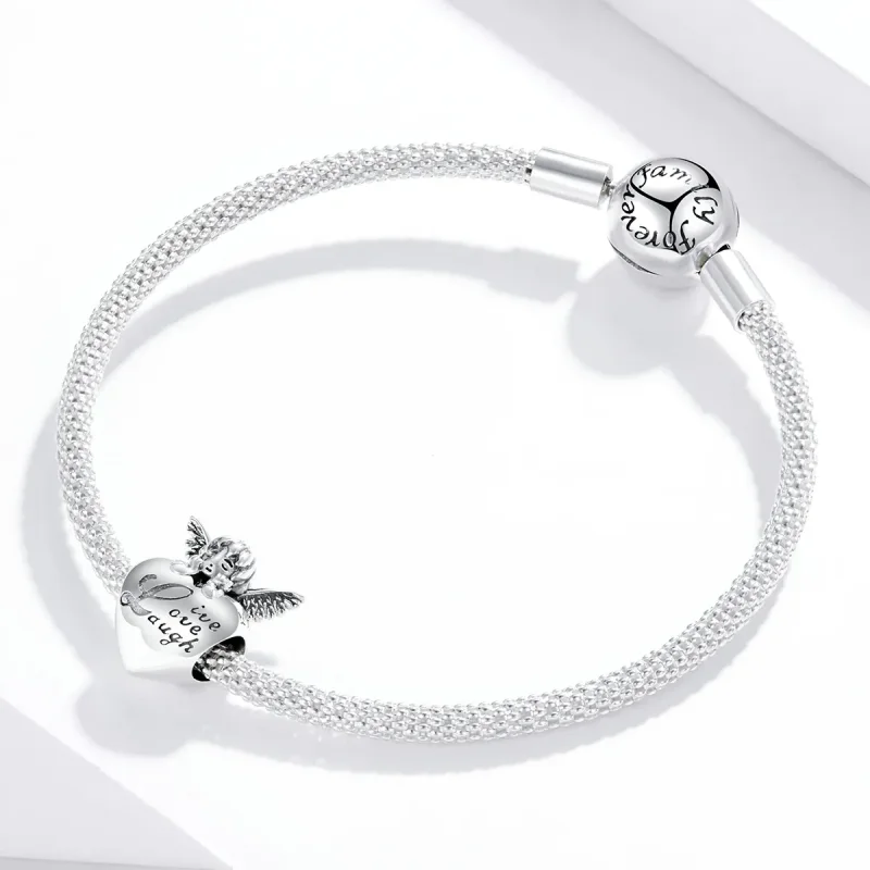 (bilde for) Pandora Style Silver Thanksgiving Angel Charm - SCC1633 - Vis 3