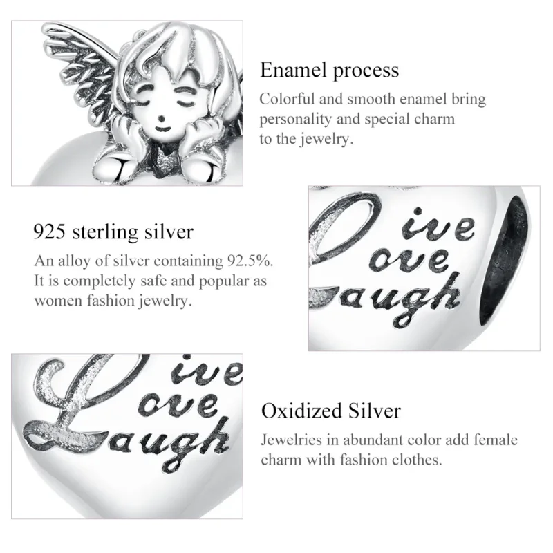 (bilde for) Pandora Style Silver Thanksgiving Angel Charm - SCC1633 - Vis 7