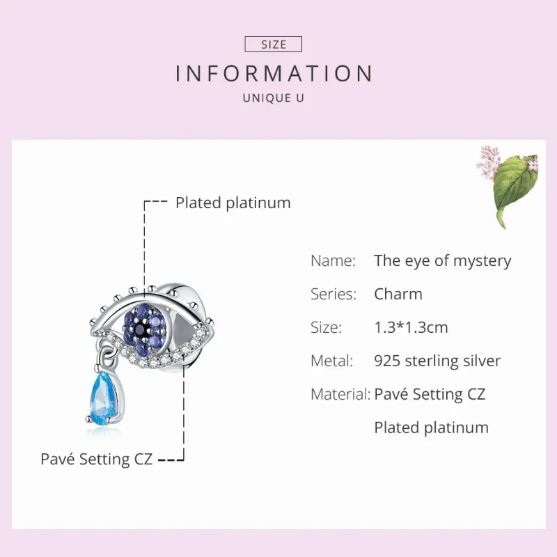 (bilde for) Pandora Style Silver The Eye of Mystery Charm - SCC1775 - Vis 7