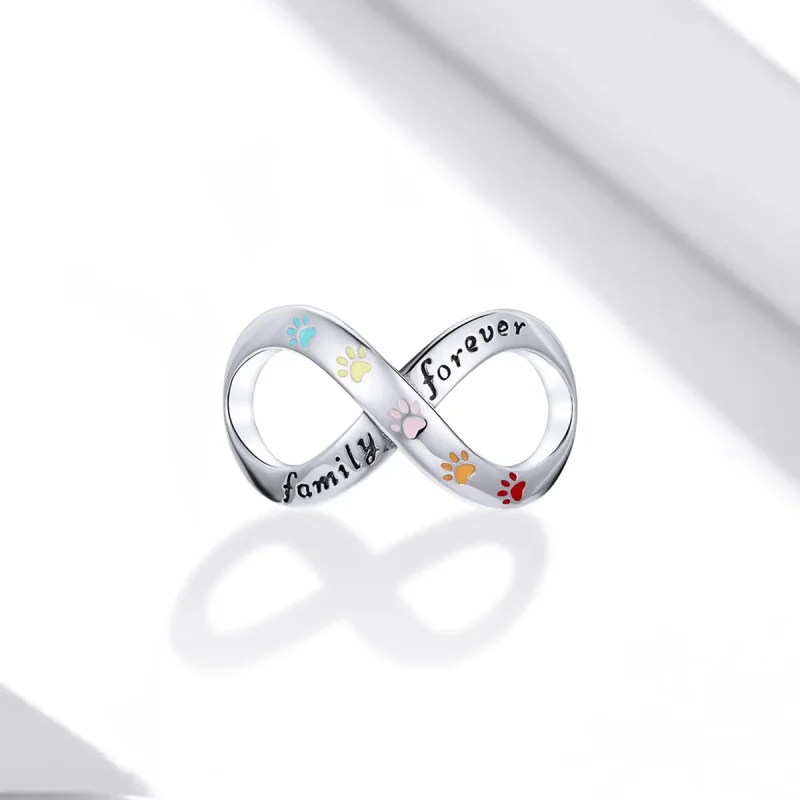 (bilde for) Pandora Style Silver The Paw Print of Love Charm - SCC1849 - Vis 2