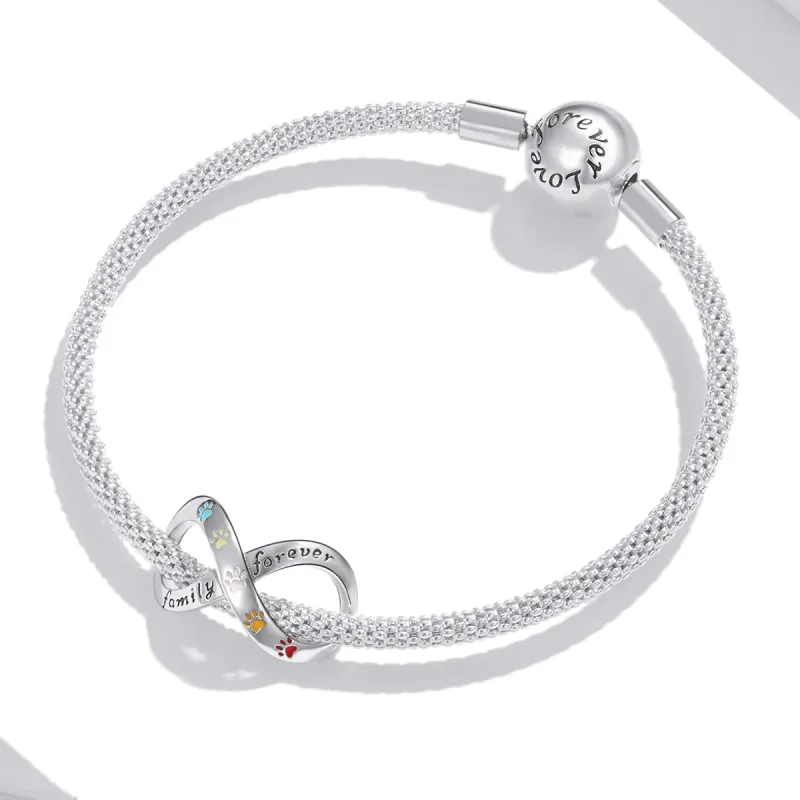 (bilde for) Pandora Style Silver The Paw Print of Love Charm - SCC1849 - Vis 3
