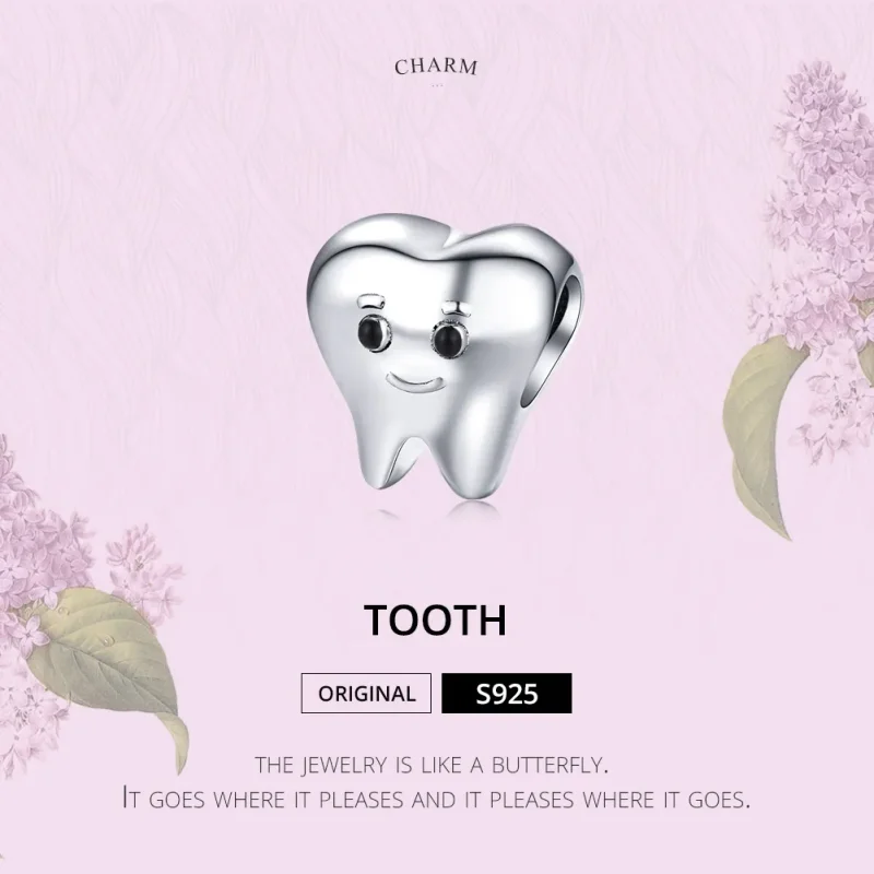 (bilde for) Pandora Style Silver Tooth Charm - SCC1401 - Vis 5
