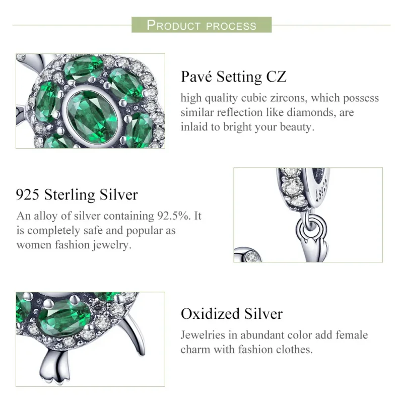(bilde for) Pandora Style Silver Tortoise Dangle - SCC1017 - Vis 6