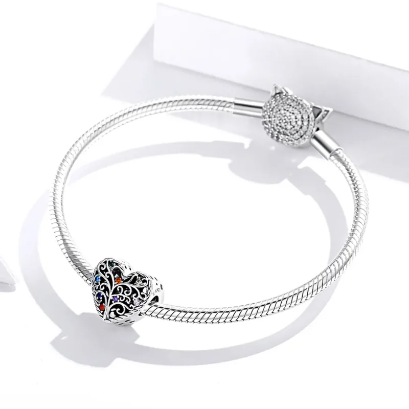 (bilde for) Pandora Style Silver Tree of Life Charm - SCC1608 - Vis 3