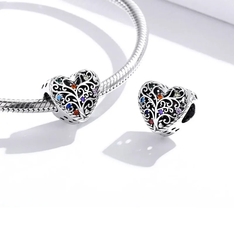 (bilde for) Pandora Style Silver Tree of Life Charm - SCC1608 - Vis 4