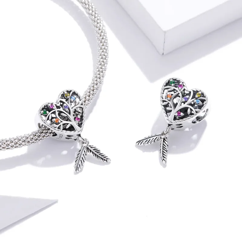 (bilde for) Pandora Style Silver Tree of Life Charm - SCC1768 - Vis 4