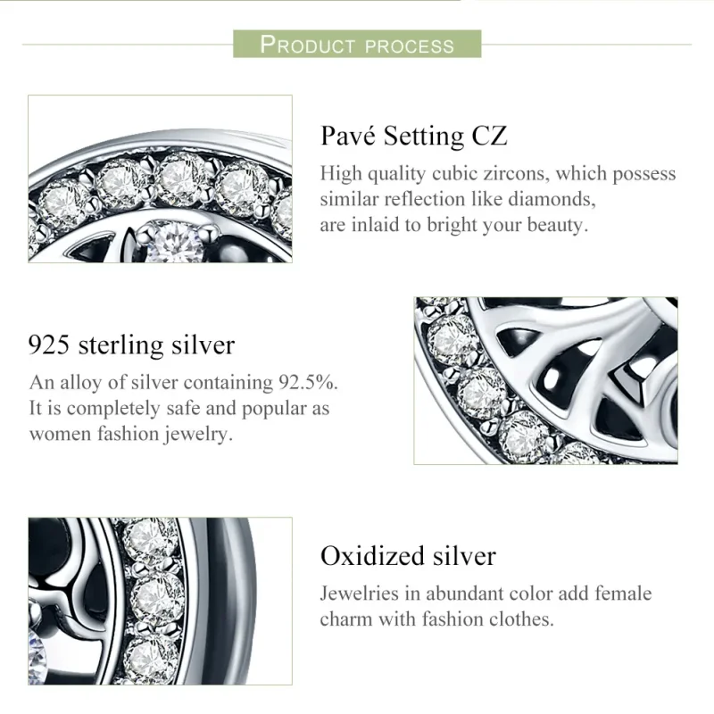 (bilde for) Pandora Style Silver Tree of Life Charm - SCC616 - Vis 7