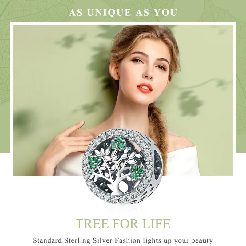 (bilde for) Pandora Style Silver Tree of Life Charm - SCC919 - Vis 6
